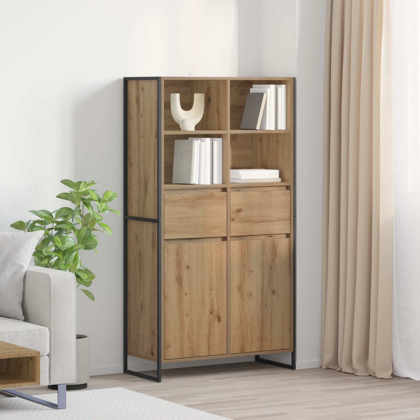 Dressoir met lade 2 pcs Ambachtelijk eiken 81 x 36 x 150.5 cm is nu te koop bij PeponiXL, paradijselijk wonen!