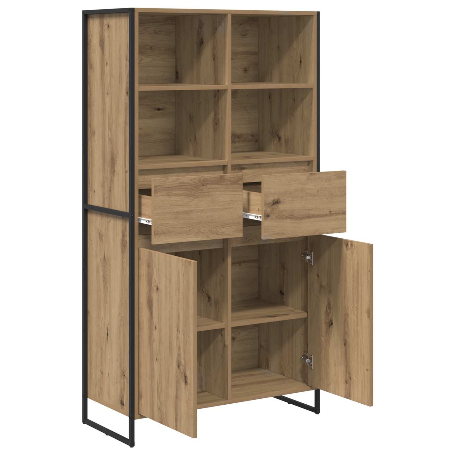 Dressoir met lade 2 pcs Ambachtelijk eiken 81 x 36 x 150.5 cm is nu te koop bij PeponiXL, paradijselijk wonen!