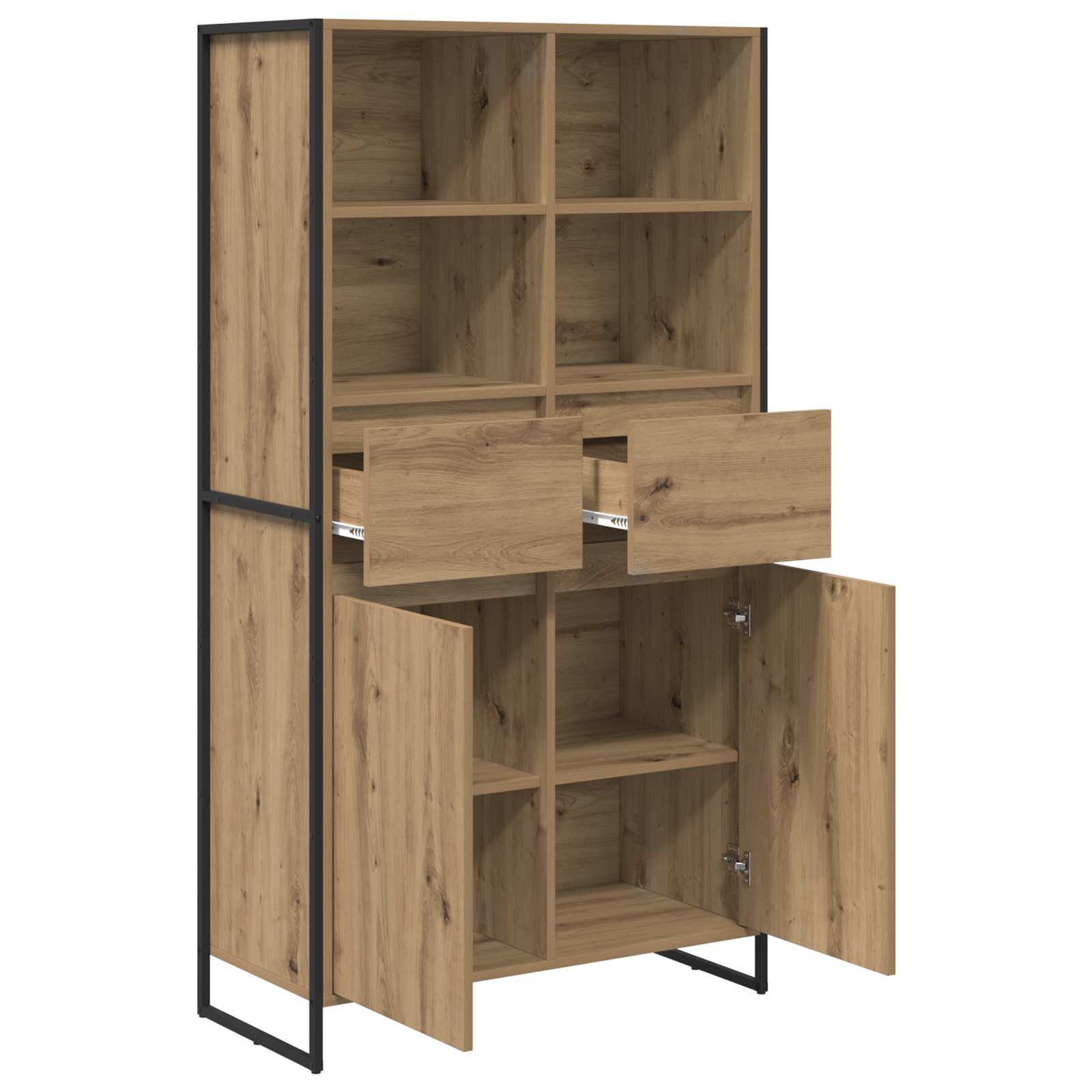 Dressoir met lade 2 pcs Ambachtelijk eiken 81 x 36 x 150.5 cm is nu te koop bij PeponiXL, paradijselijk wonen!