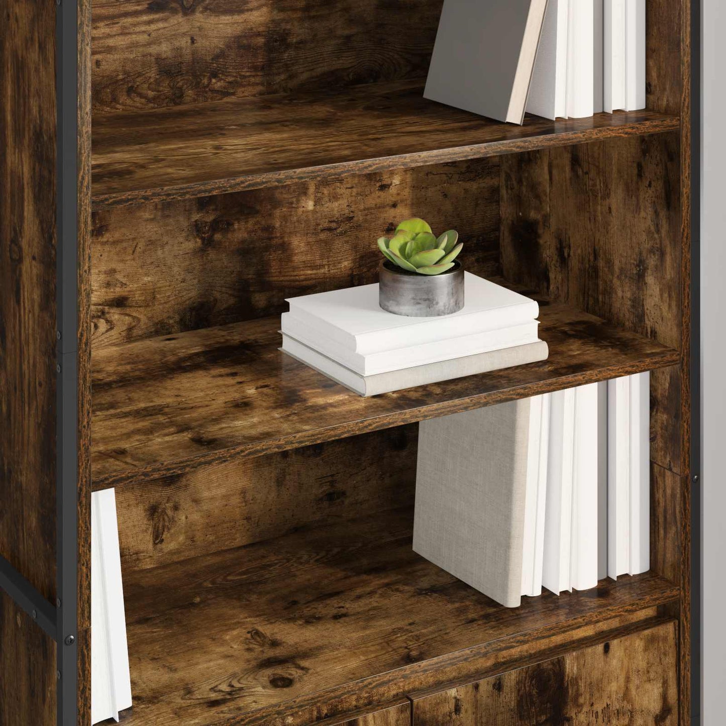 Hoge Kasten Rook Eik 79 x 36 x 200 cm Bewerkt hout is nu te koop bij PeponiXL, paradijselijk wonen!