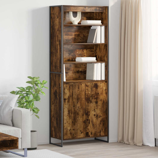 Hoge Kasten Rook Eik 79 x 36 x 200 cm Bewerkt hout is nu te koop bij PeponiXL, paradijselijk wonen!