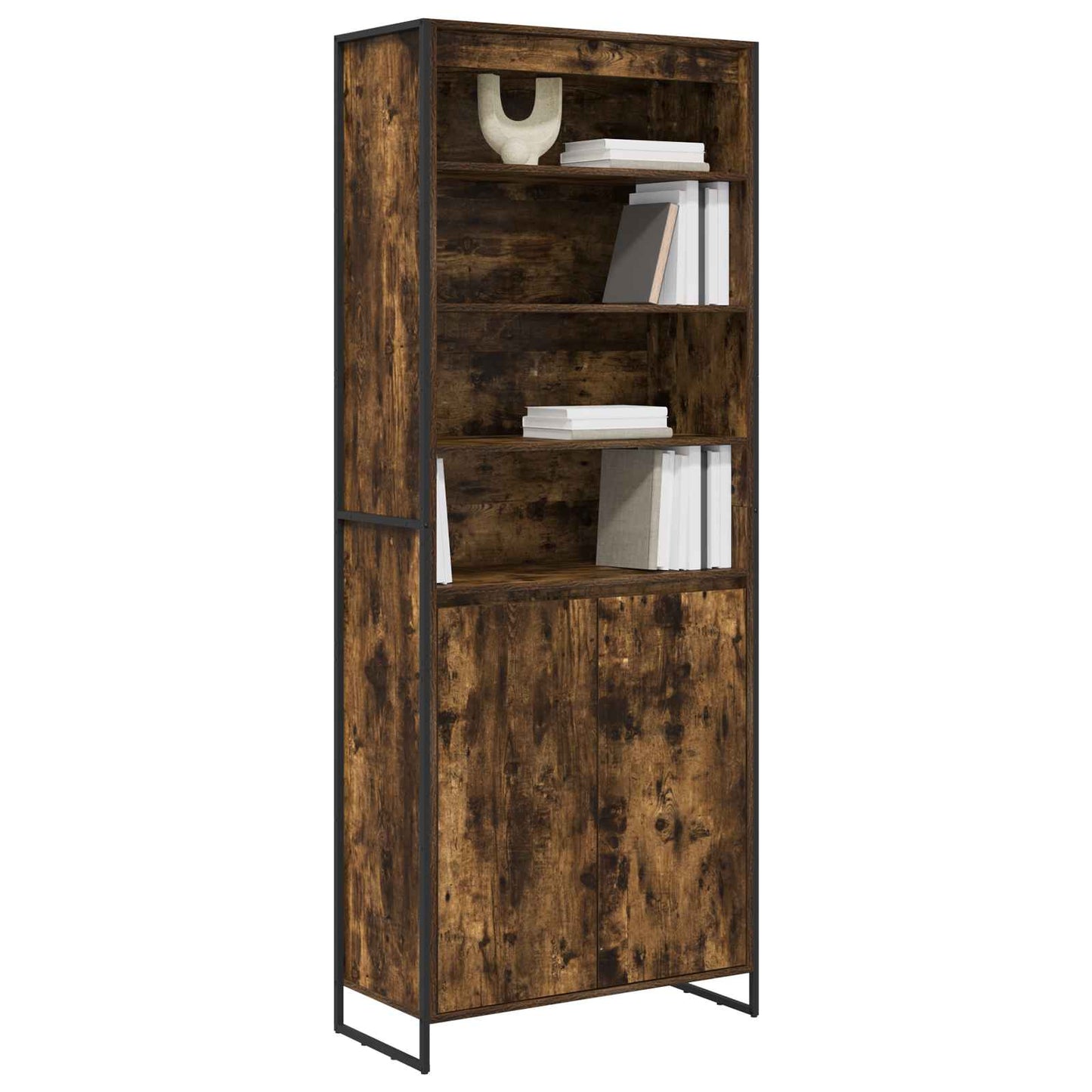 Hoge Kasten Rook Eik 79 x 36 x 200 cm Bewerkt hout is nu te koop bij PeponiXL, paradijselijk wonen!