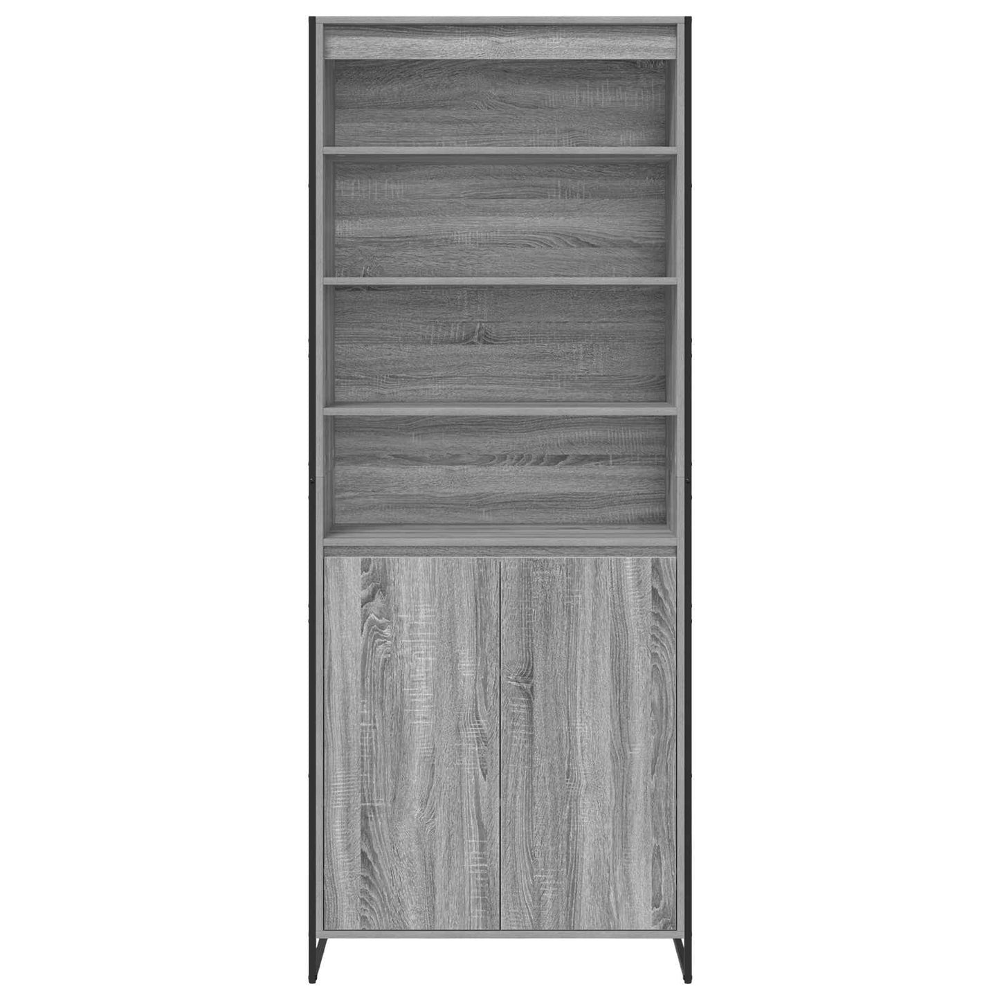 Hoge Kasten Grijs Sonoma 79 x 36 x 200 cm Bewerkt hout is nu te koop bij PeponiXL, paradijselijk wonen!