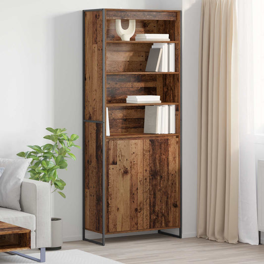 Hoge Kasten Oud Hout 79 x 36 x 200 cm Bewerkt hout is nu te koop bij PeponiXL, paradijselijk wonen!
