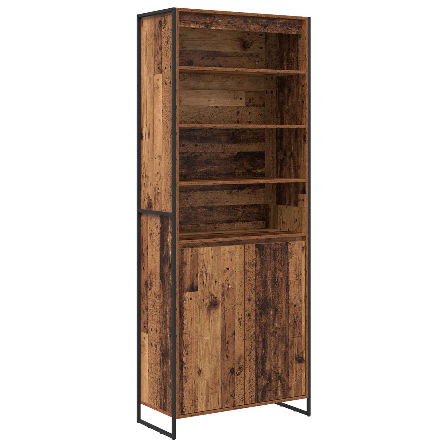 Hoge Kasten Oud Hout 79 x 36 x 200 cm Bewerkt hout is nu te koop bij PeponiXL, paradijselijk wonen!