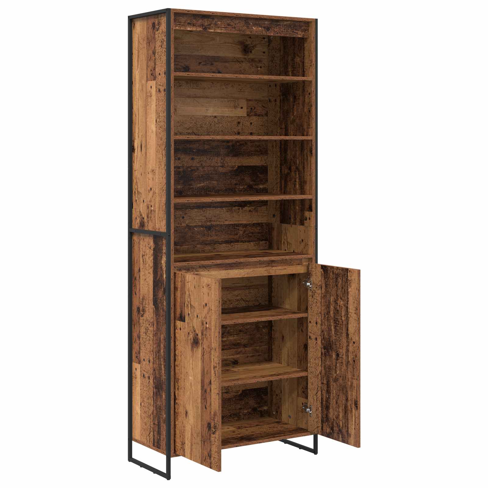 Hoge Kasten Oud Hout 79 x 36 x 200 cm Bewerkt hout is nu te koop bij PeponiXL, paradijselijk wonen!
