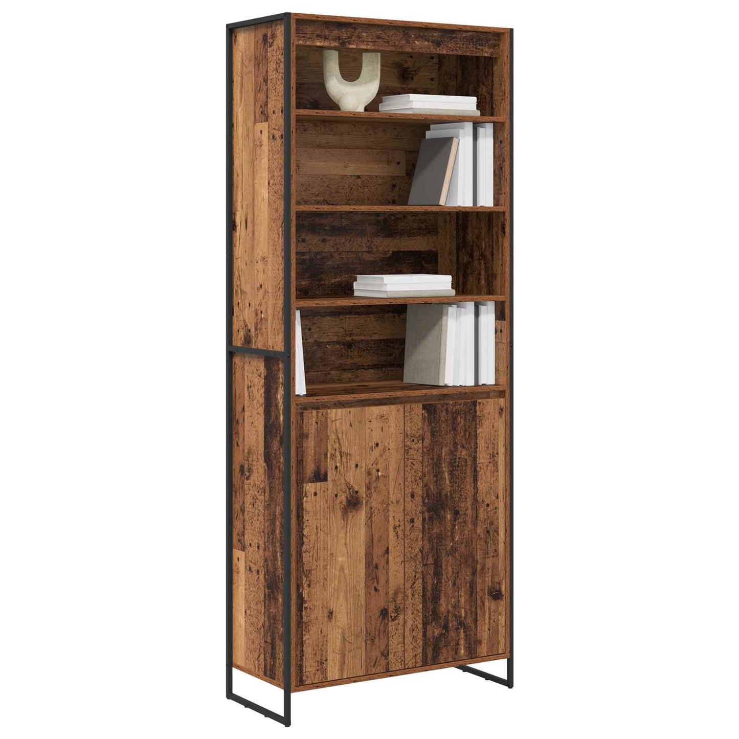 Hoge Kasten Oud Hout 79 x 36 x 200 cm Bewerkt hout is nu te koop bij PeponiXL, paradijselijk wonen!