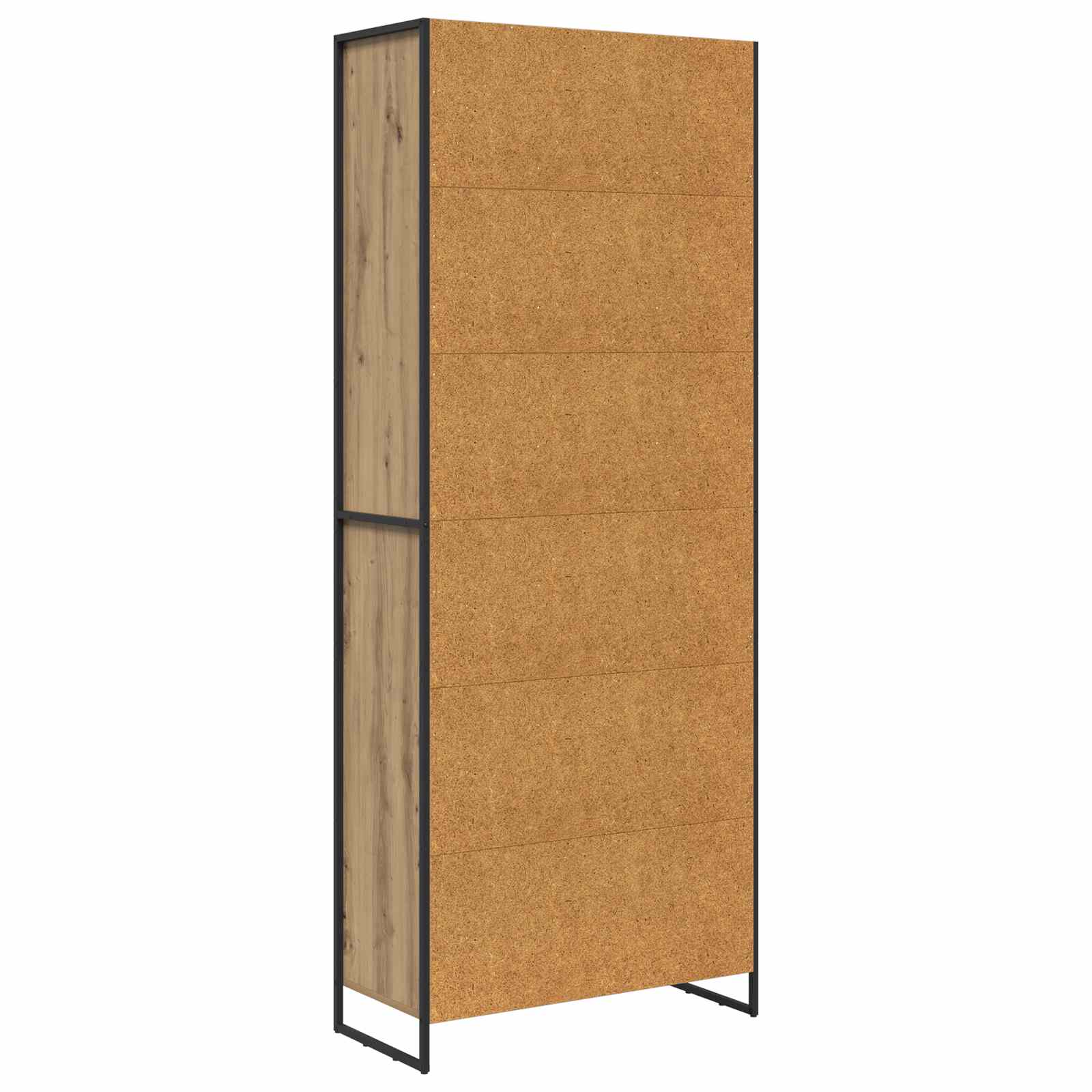 Hoge Kasten Ambachtelijk eiken 79 x 36 x 200 cm Bewerkt hout is nu te koop bij PeponiXL, paradijselijk wonen!