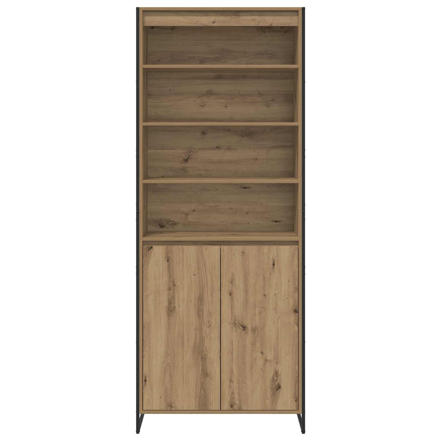 Hoge Kasten Ambachtelijk eiken 79 x 36 x 200 cm Bewerkt hout is nu te koop bij PeponiXL, paradijselijk wonen!