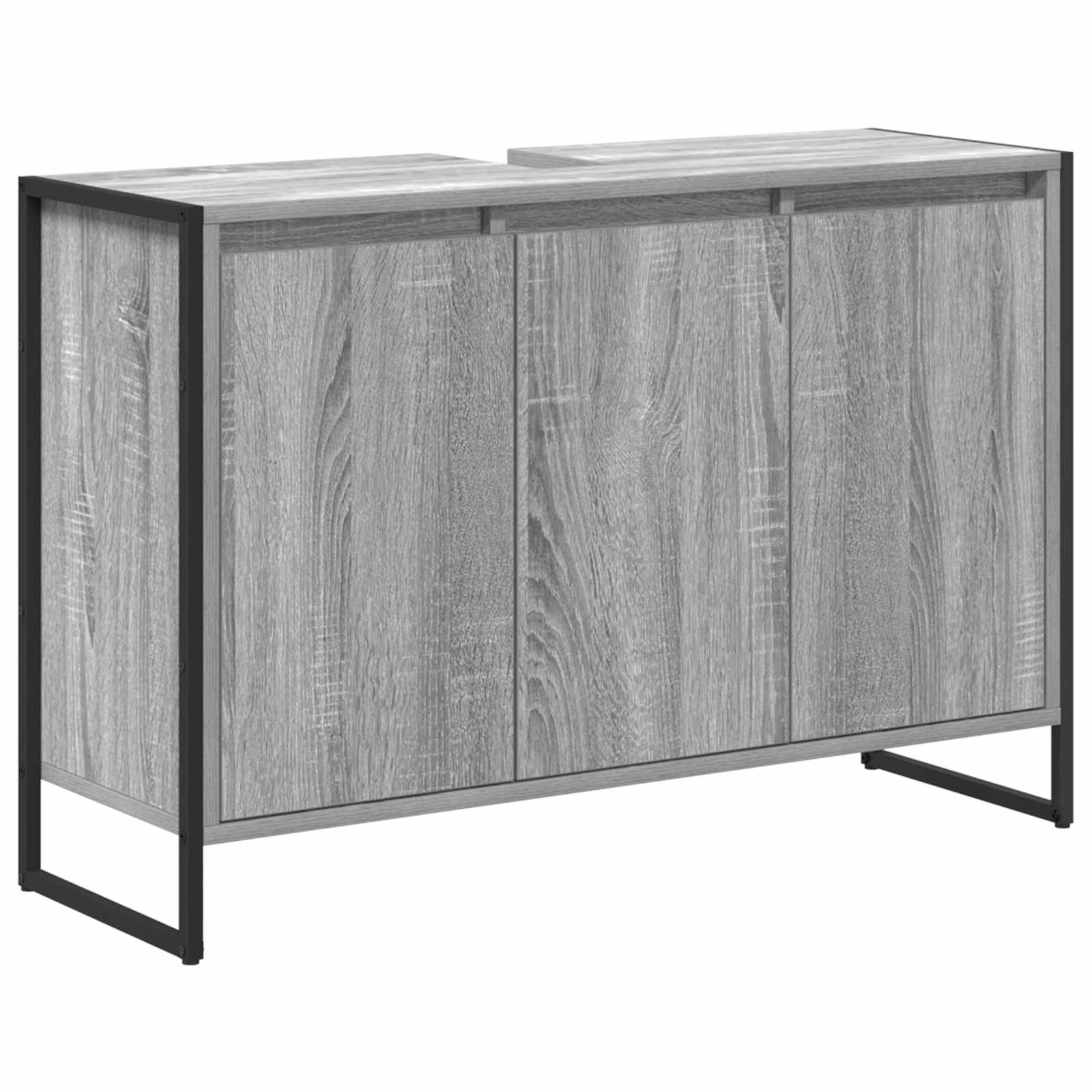 Badkamermeubelset met lade met plank Grijs Sonoma Bewerkt hout is nu te koop bij PeponiXL, paradijselijk wonen!
