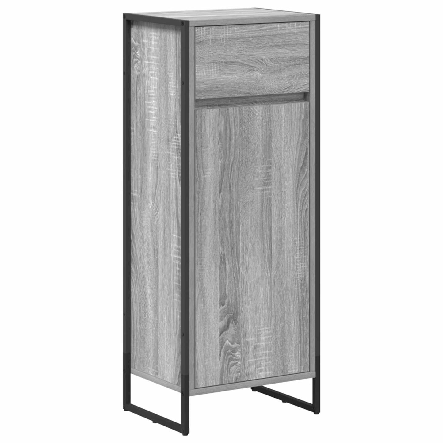 Badkamermeubelset met lade met plank Grijs Sonoma Bewerkt hout is nu te koop bij PeponiXL, paradijselijk wonen!