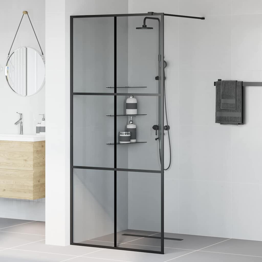 Inloop Douche Wand Zwart 90 x 195 cm gehard glas is nu te koop bij PeponiXL, paradijselijk wonen!