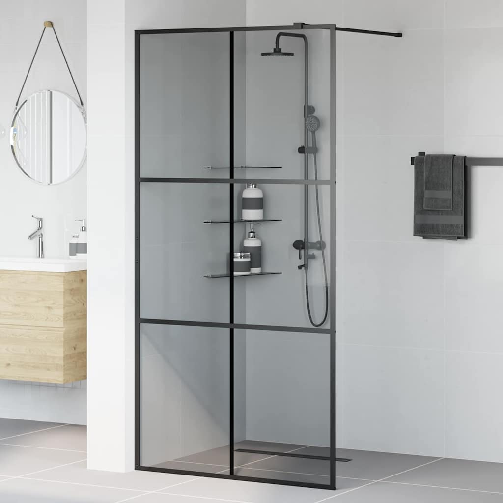 Inloop Douche Wand Zwart 100 x 195 cm gehard glas is nu te koop bij PeponiXL, paradijselijk wonen!