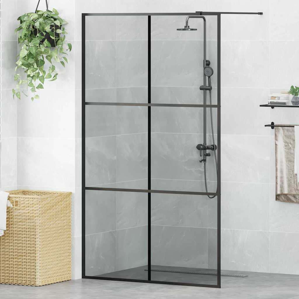 Inloop Douche Wand Zwart 115 x 195 cm gehard glas is nu te koop bij PeponiXL, paradijselijk wonen!