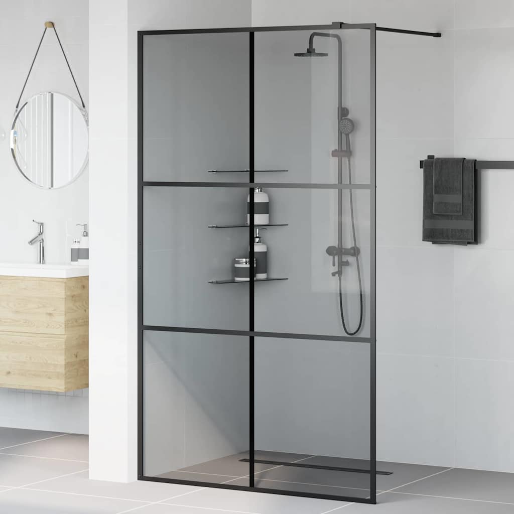 Inloop Douche Wand Zwart 115 x 195 cm gehard glas is nu te koop bij PeponiXL, paradijselijk wonen!
