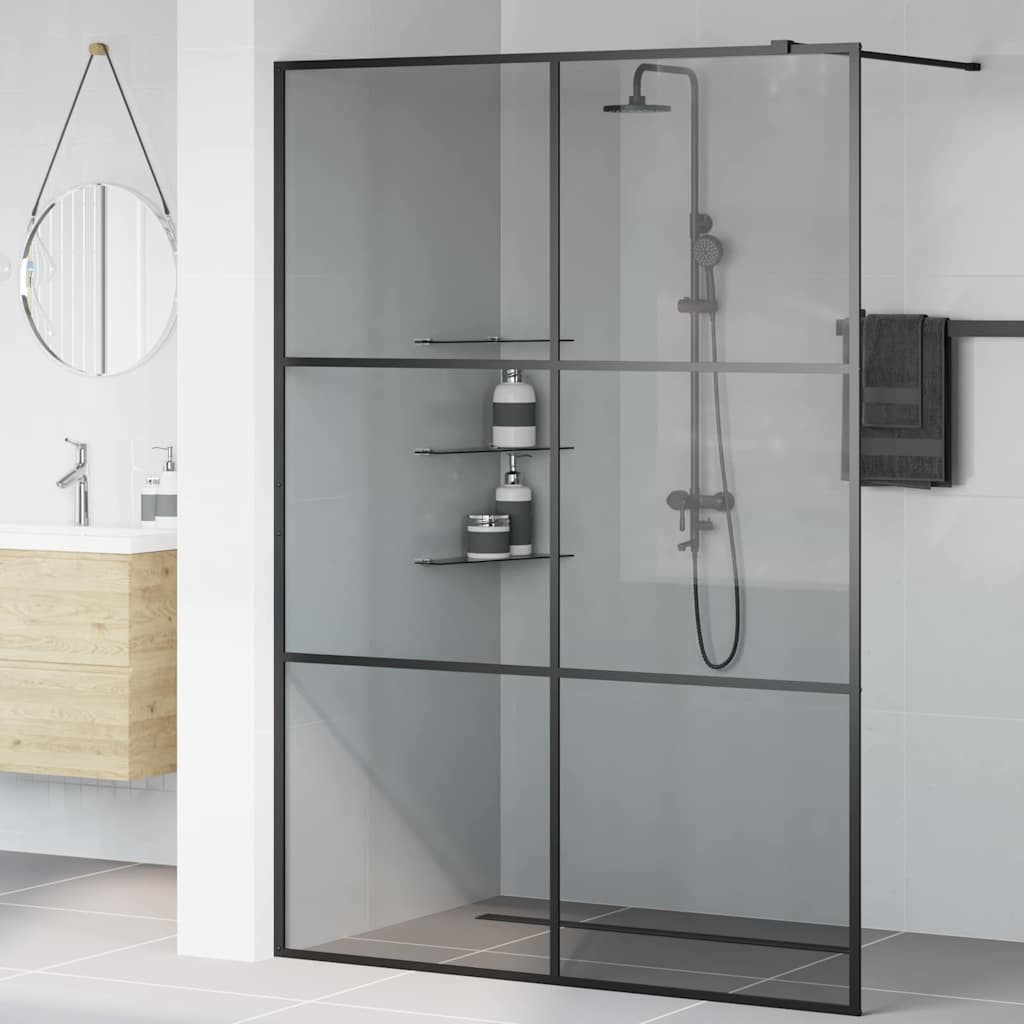 Inloop Douche Wand Zwart 140 x 195 cm gehard glas is nu te koop bij PeponiXL, paradijselijk wonen!