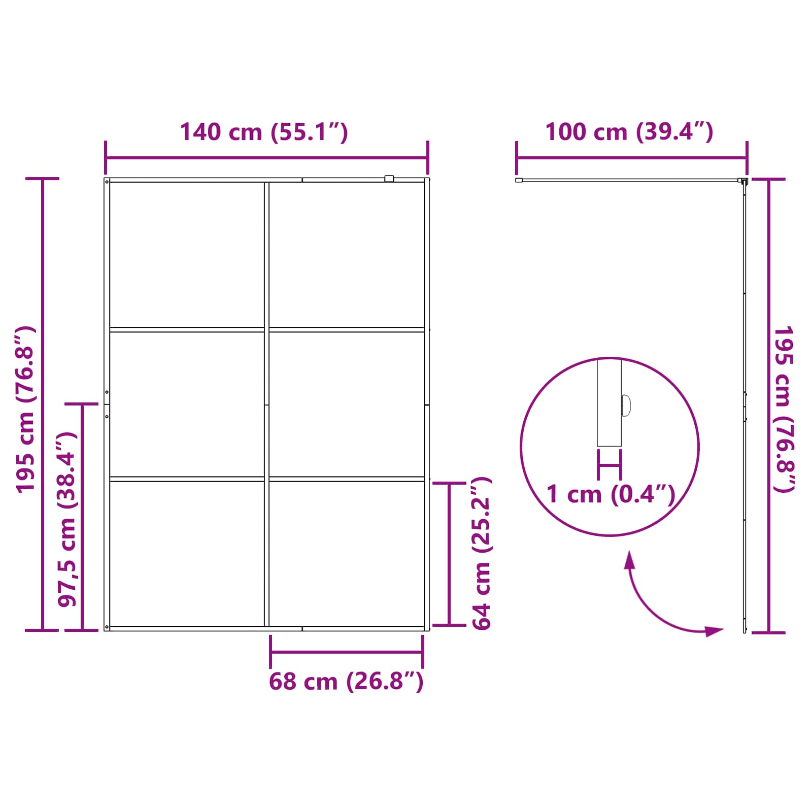 Inloop Douche Wand Zwart 140 x 195 cm gehard glas is nu te koop bij PeponiXL, paradijselijk wonen!