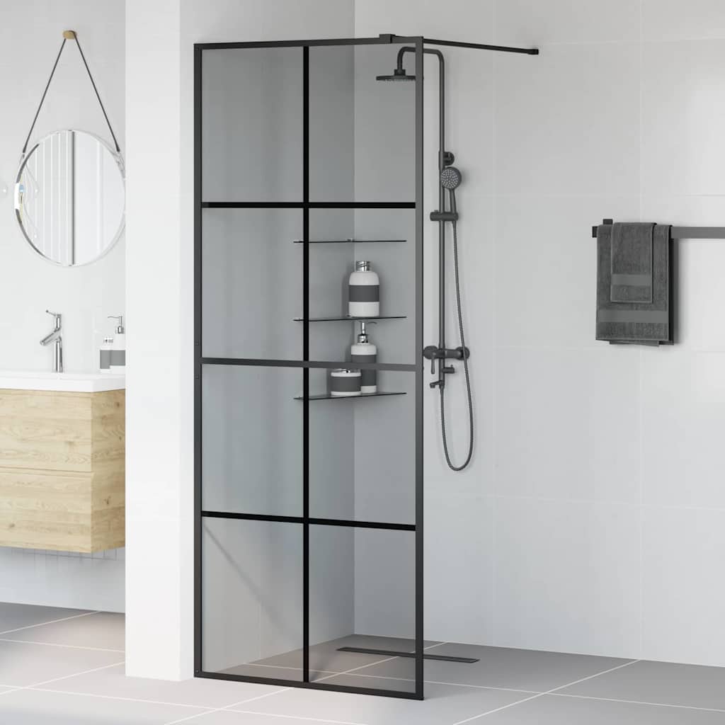 Inloop Douche Wand Zwart 80 x 195 cm gehard glas is nu te koop bij PeponiXL, paradijselijk wonen!