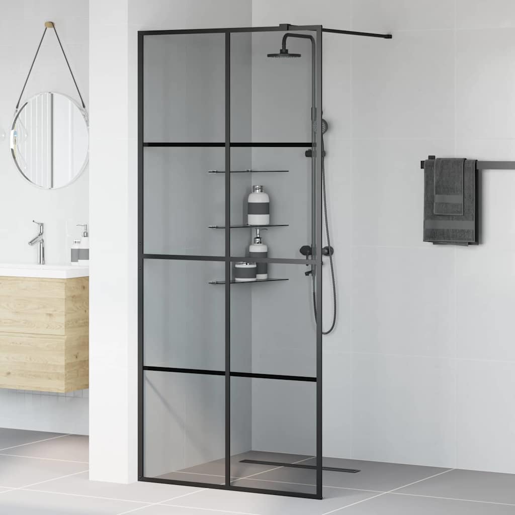 Inloop Douche Wand Zwart 90 x 195 cm gehard glas is nu te koop bij PeponiXL, paradijselijk wonen!