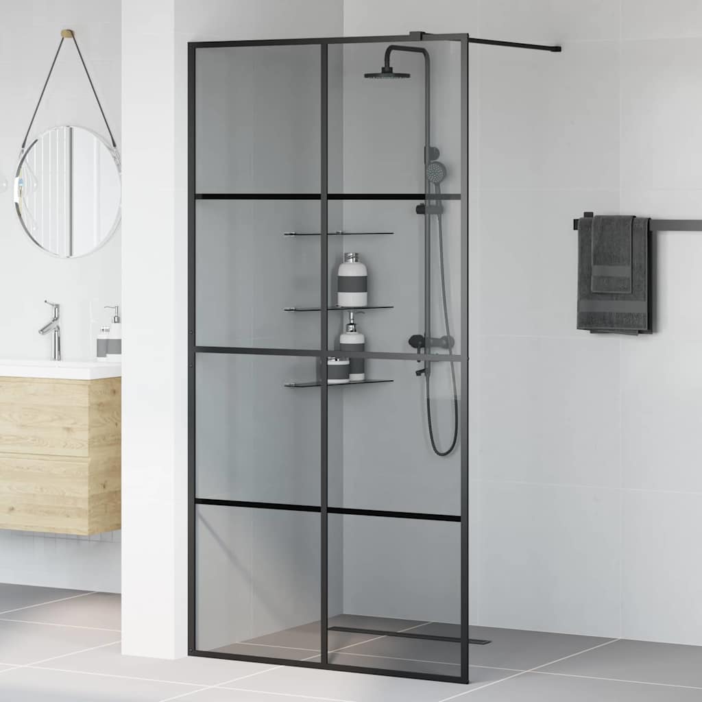 Inloop Douche Wand Zwart 100 x 195 cm gehard glas is nu te koop bij PeponiXL, paradijselijk wonen!