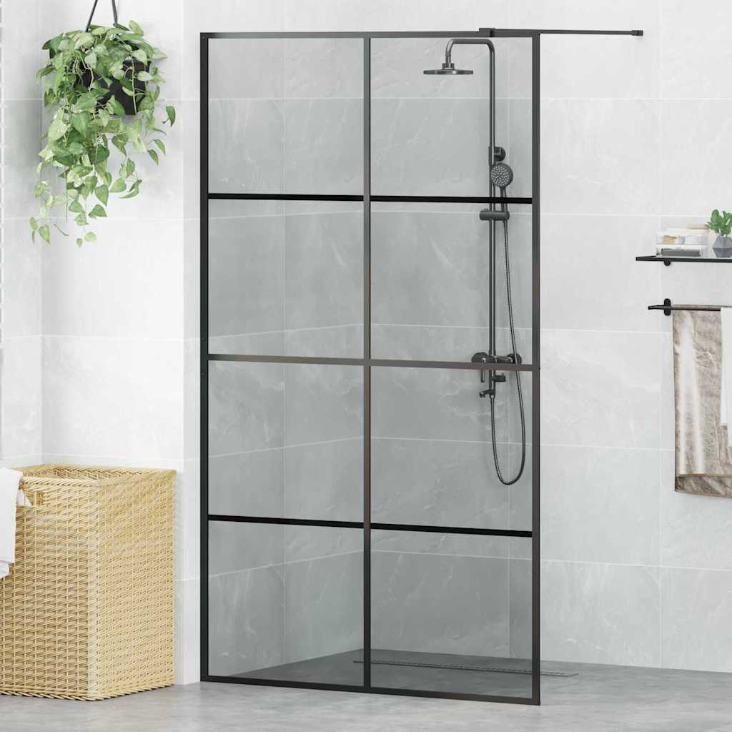 Inloop Douche Wand Zwart 115 x 195 cm gehard glas is nu te koop bij PeponiXL, paradijselijk wonen!