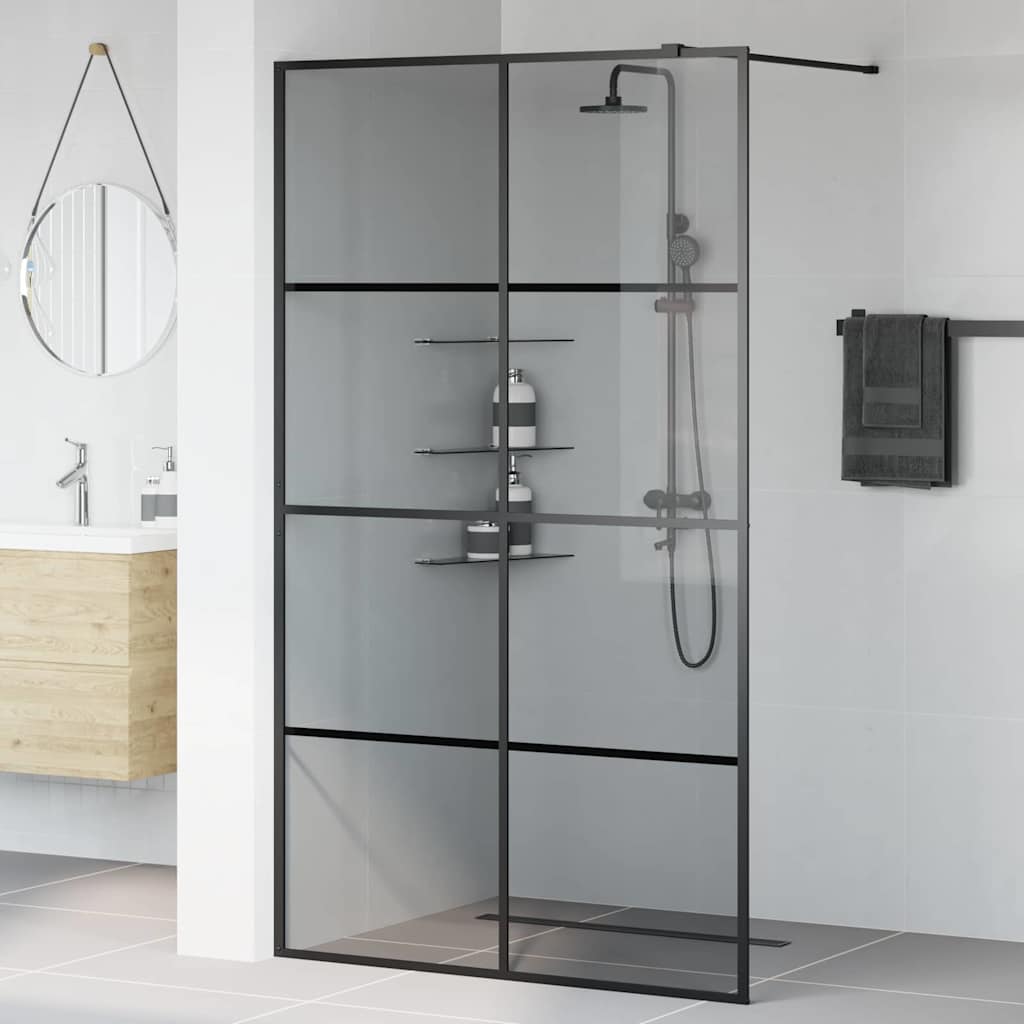 Inloop Douche Wand Zwart 115 x 195 cm gehard glas is nu te koop bij PeponiXL, paradijselijk wonen!