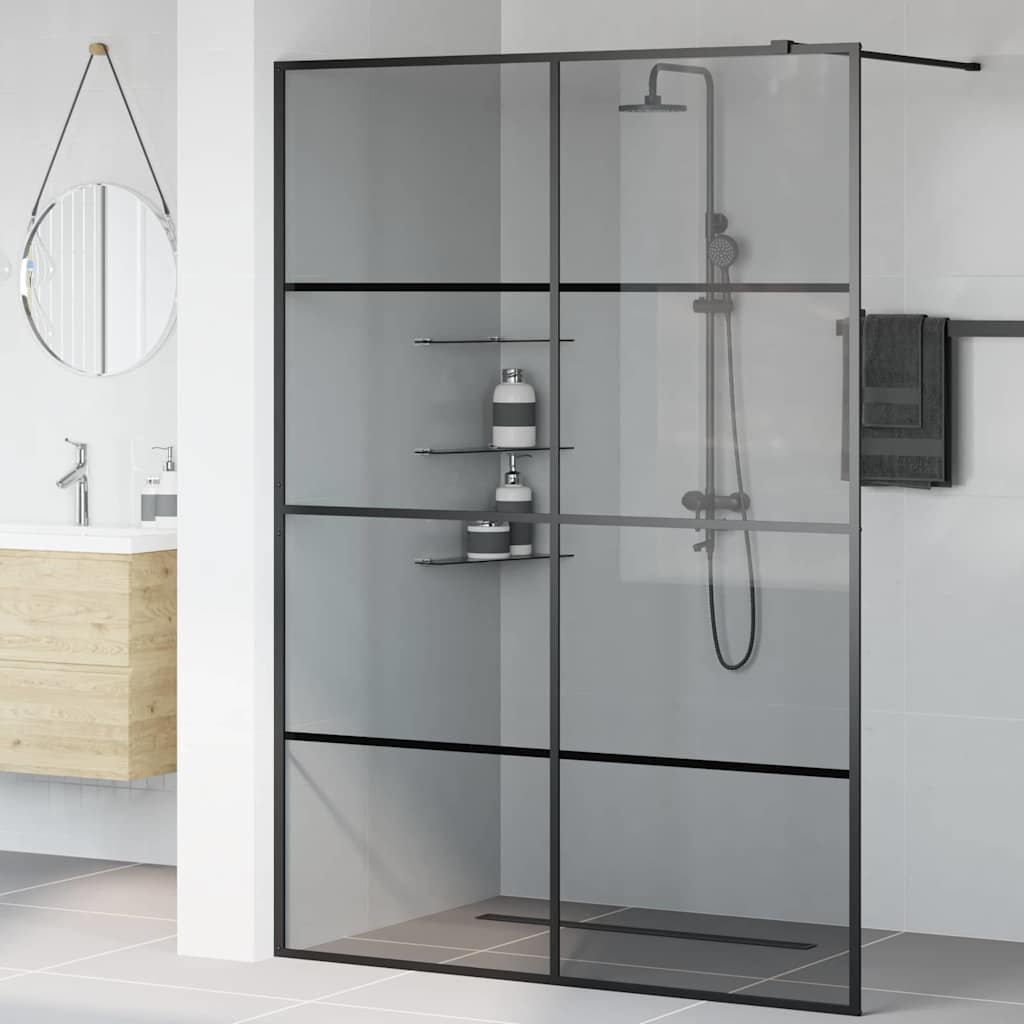 Inloop Douche Wand Zwart 140 x 195 cm gehard glas is nu te koop bij PeponiXL, paradijselijk wonen!