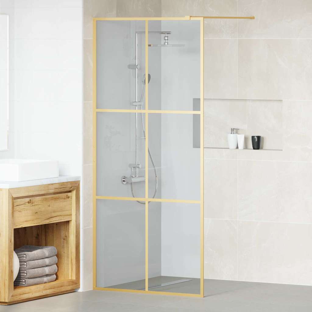 Inloop Douche Wand Goud 90 x 195 cm gehard glas is nu te koop bij PeponiXL, paradijselijk wonen!