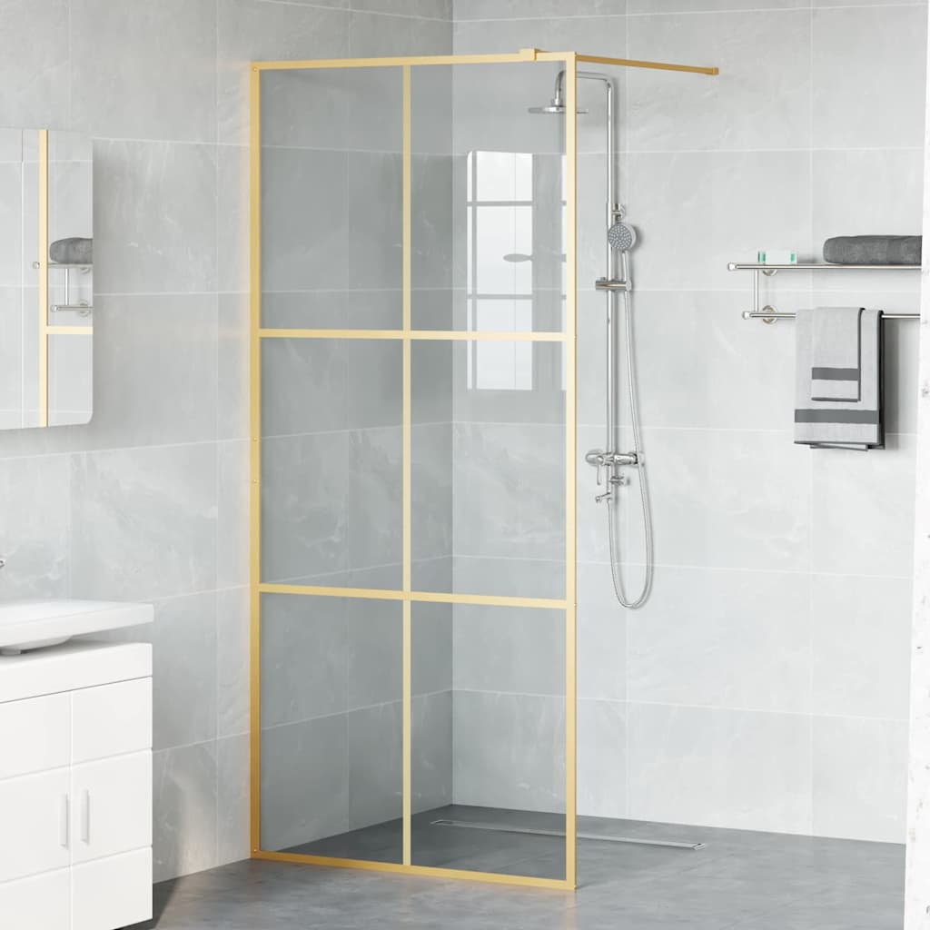 Inloop Douche Wand Goud 90 x 195 cm gehard glas is nu te koop bij PeponiXL, paradijselijk wonen!