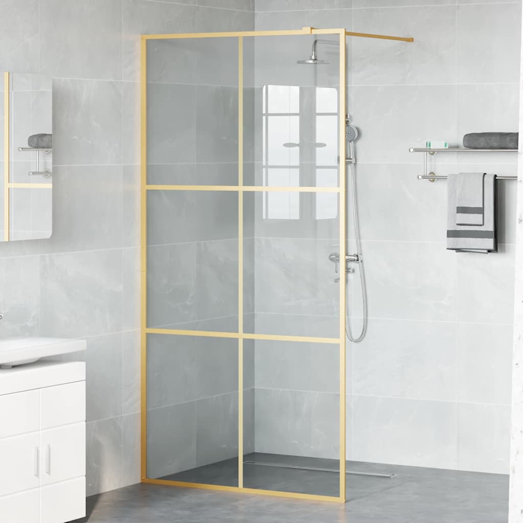 Inloop Douche Wand Goud 100 x 195 cm gehard glas is nu te koop bij PeponiXL, paradijselijk wonen!