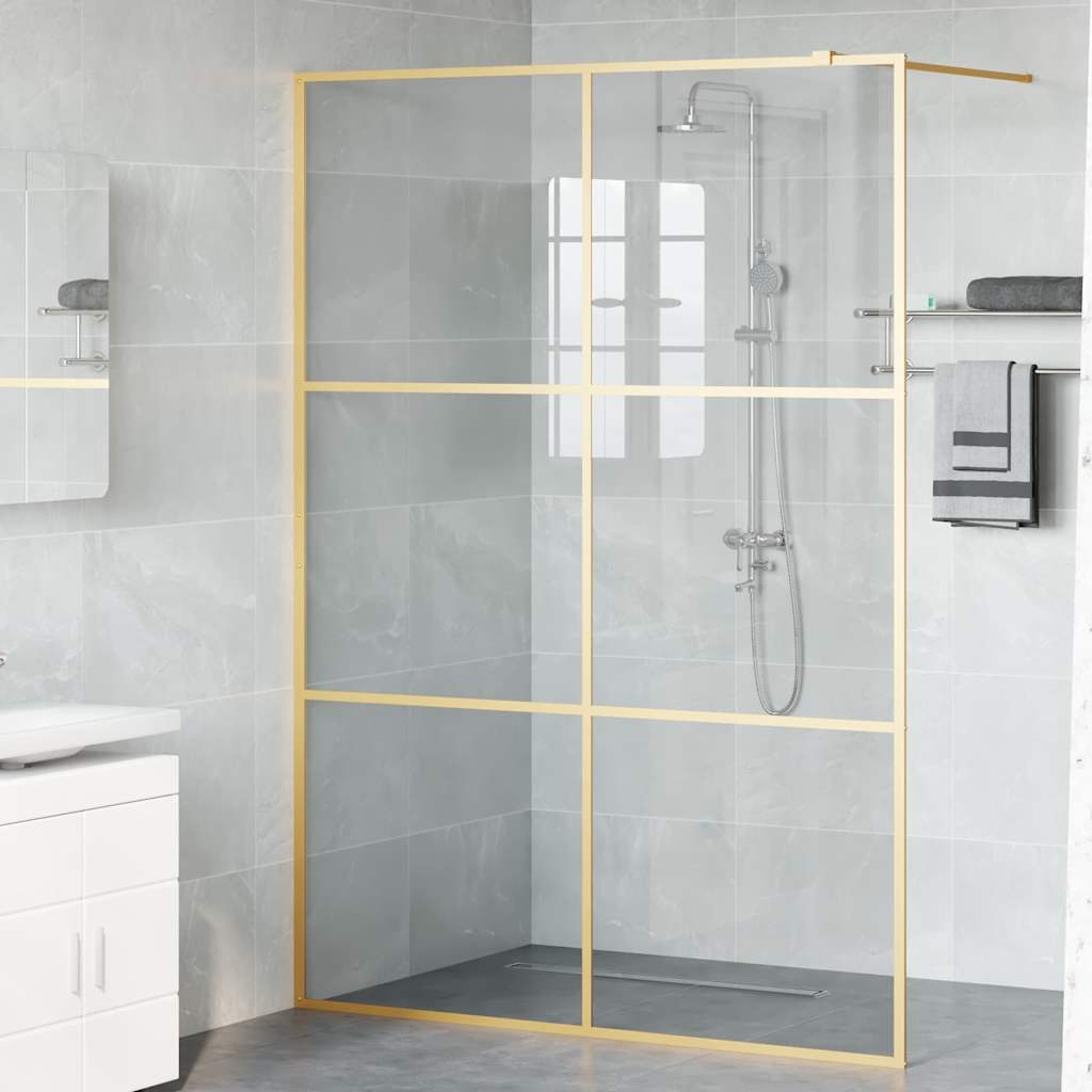 Inloop Douche Wand Goud 140 x 195 cm gehard glas is nu te koop bij PeponiXL, paradijselijk wonen!