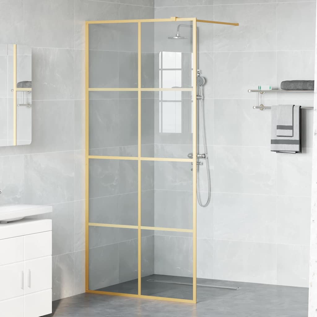 Inloop Douche Wand Goud 90 x 195 cm gehard glas is nu te koop bij PeponiXL, paradijselijk wonen!