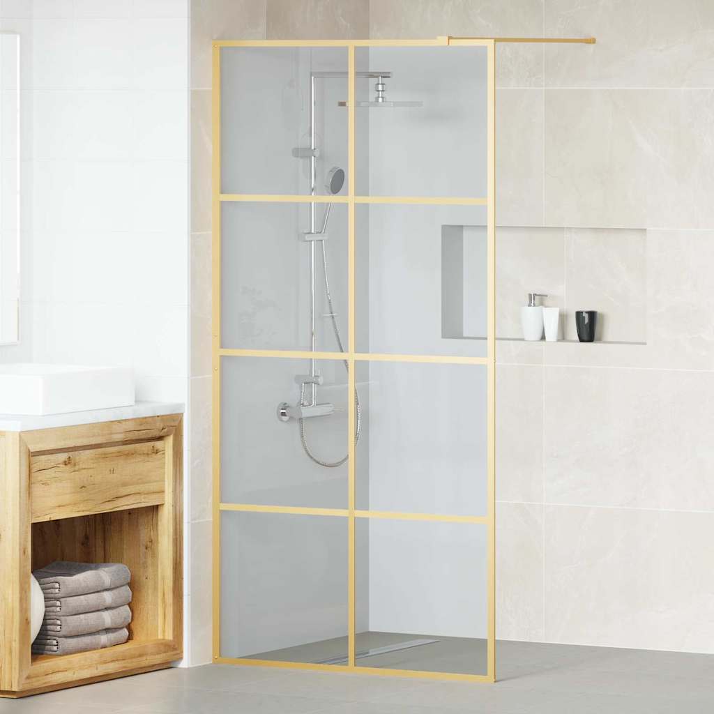 Inloop Douche Wand Goud 100 x 195 cm gehard glas is nu te koop bij PeponiXL, paradijselijk wonen!