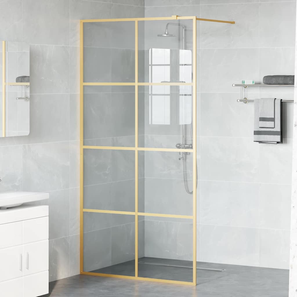 Inloop Douche Wand Goud 100 x 195 cm gehard glas is nu te koop bij PeponiXL, paradijselijk wonen!