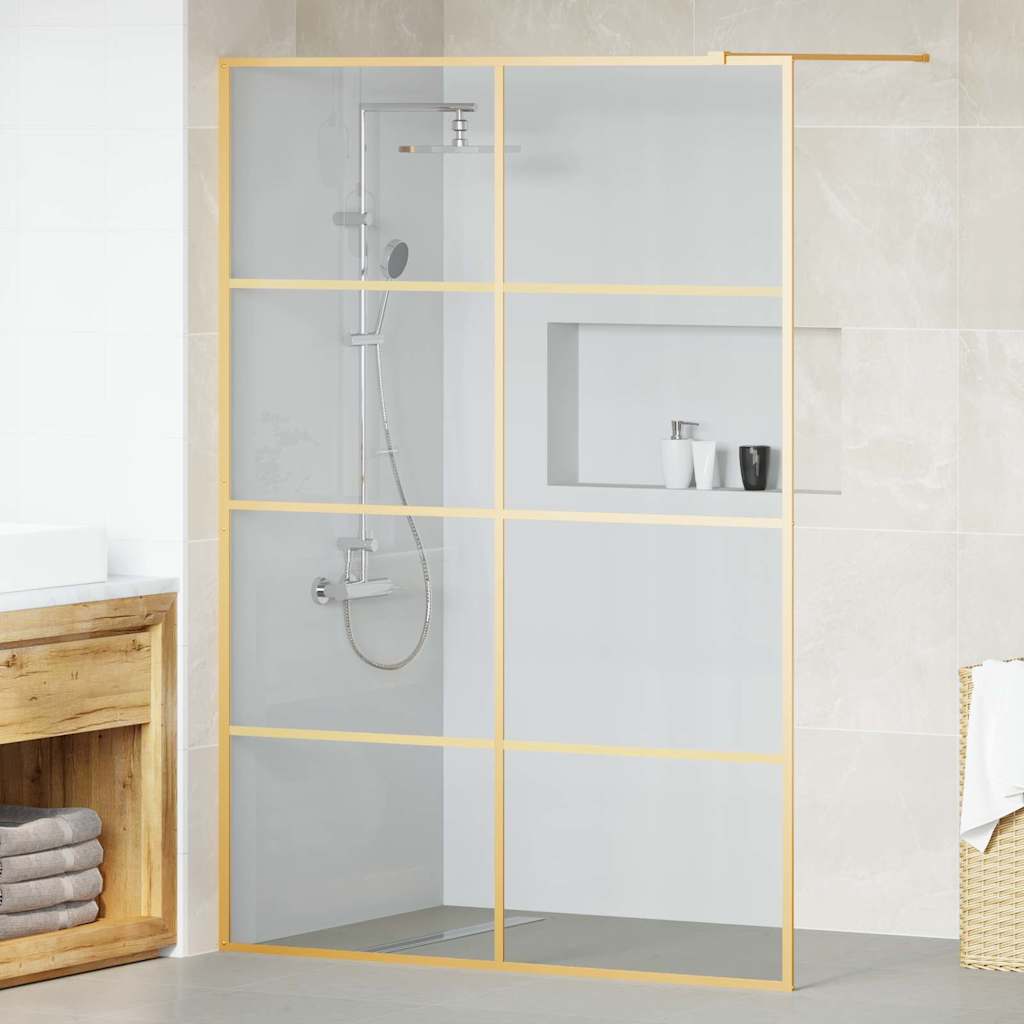 Inloop Douche Wand Goud 140 x 195 cm gehard glas is nu te koop bij PeponiXL, paradijselijk wonen!