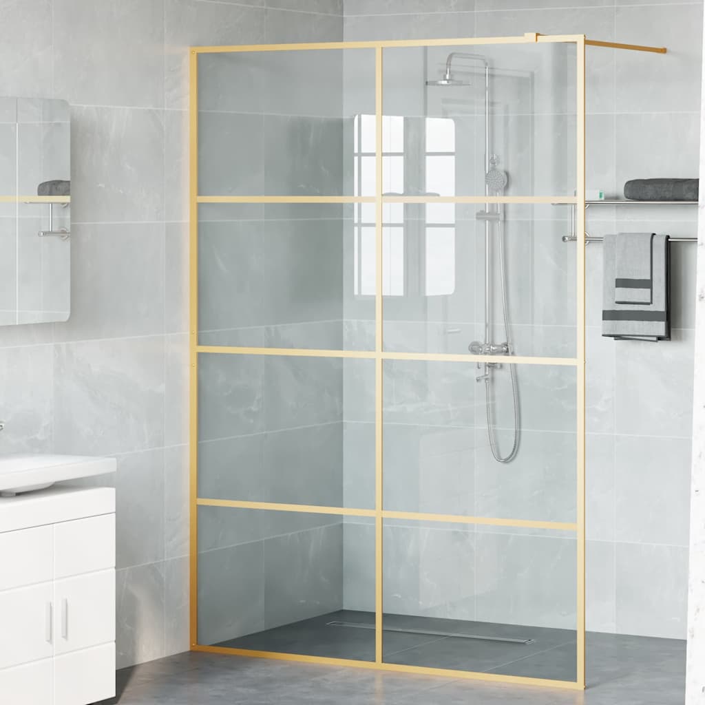 Inloop Douche Wand Goud 140 x 195 cm gehard glas is nu te koop bij PeponiXL, paradijselijk wonen!