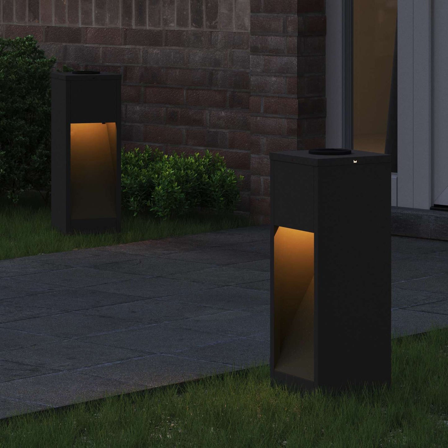 Zonne LED Padverlichting 2 pcs Zwart Koudgewalst staal is nu te koop bij PeponiXL, paradijselijk wonen!
