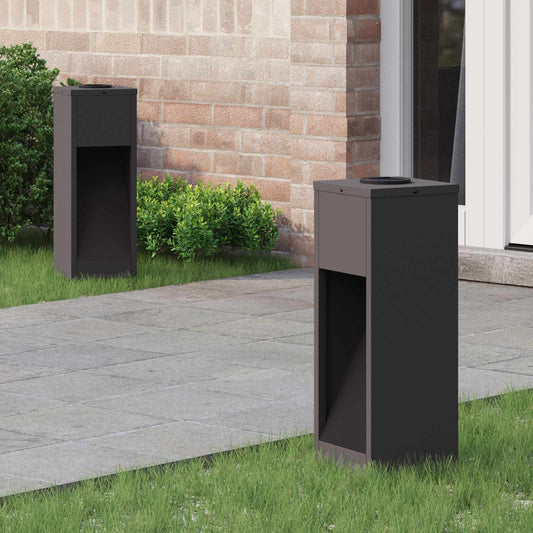 Zonne LED Padverlichting 2 pcs Zwart Koudgewalst staal is nu te koop bij PeponiXL, paradijselijk wonen!