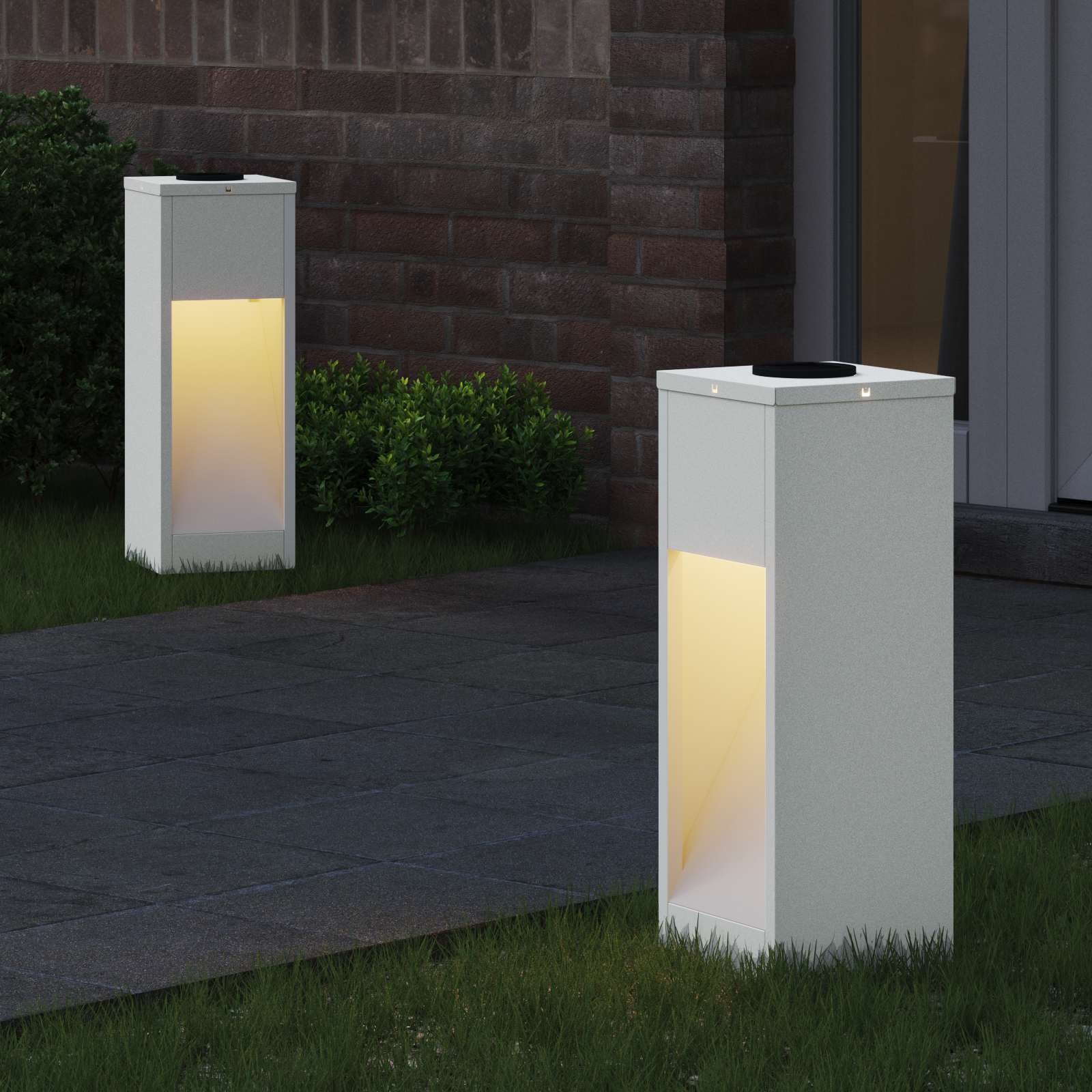 Zonne LED Padverlichting 2 pcs Wit Koudgewalst staal is nu te koop bij PeponiXL, paradijselijk wonen!