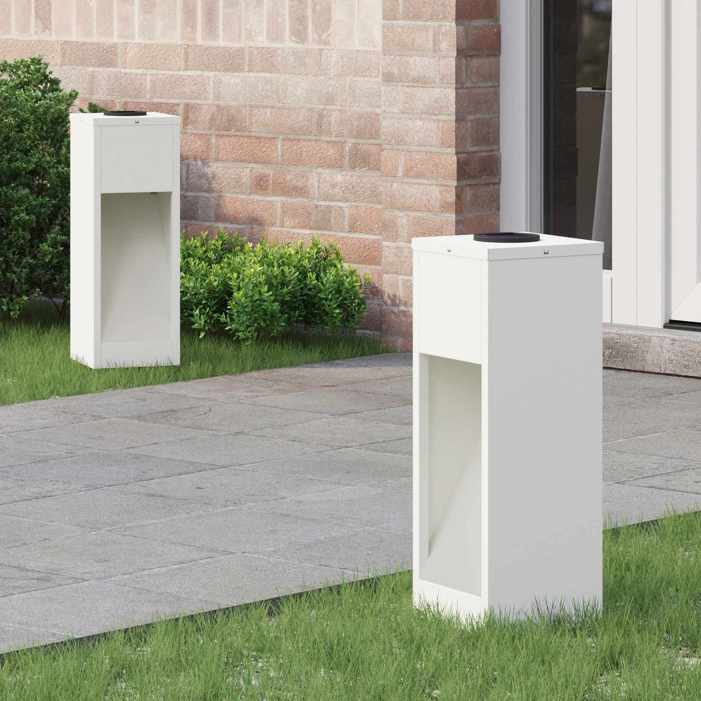 Zonne LED Padverlichting 2 pcs Wit Koudgewalst staal is nu te koop bij PeponiXL, paradijselijk wonen!