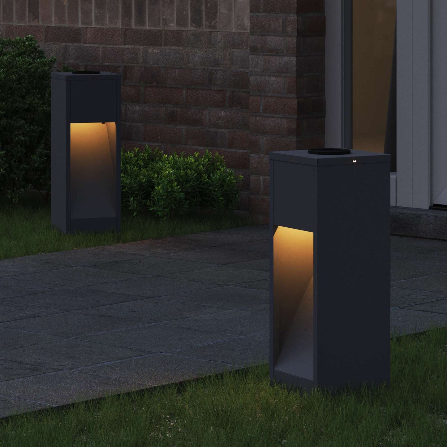 Zonne LED Padverlichting 2 pcs Antraciet Koudgewalst staal is nu te koop bij PeponiXL, paradijselijk wonen!