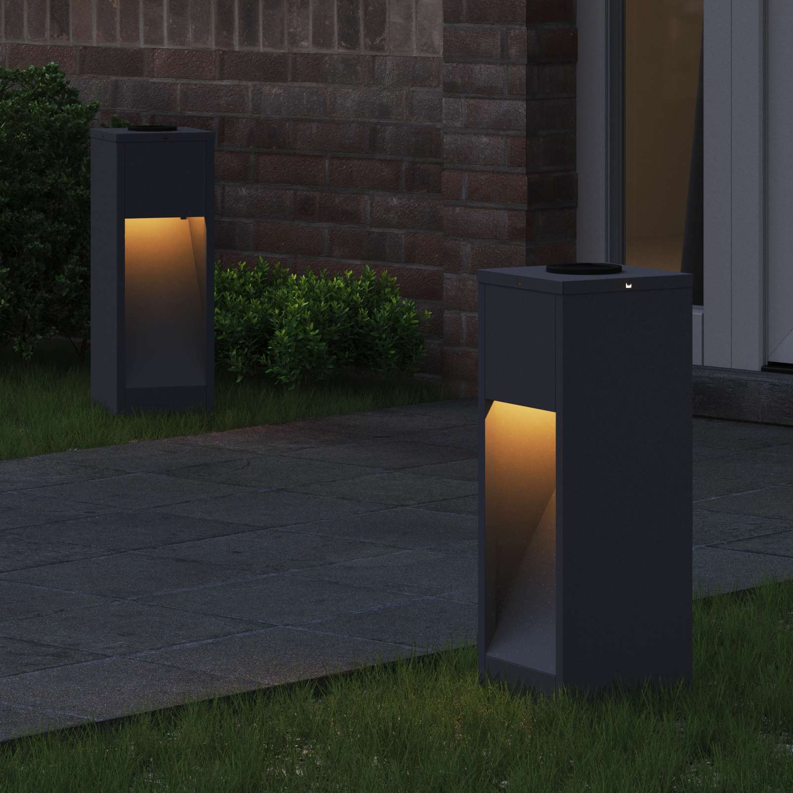 Zonne LED Padverlichting 2 pcs Antraciet Koudgewalst staal is nu te koop bij PeponiXL, paradijselijk wonen!