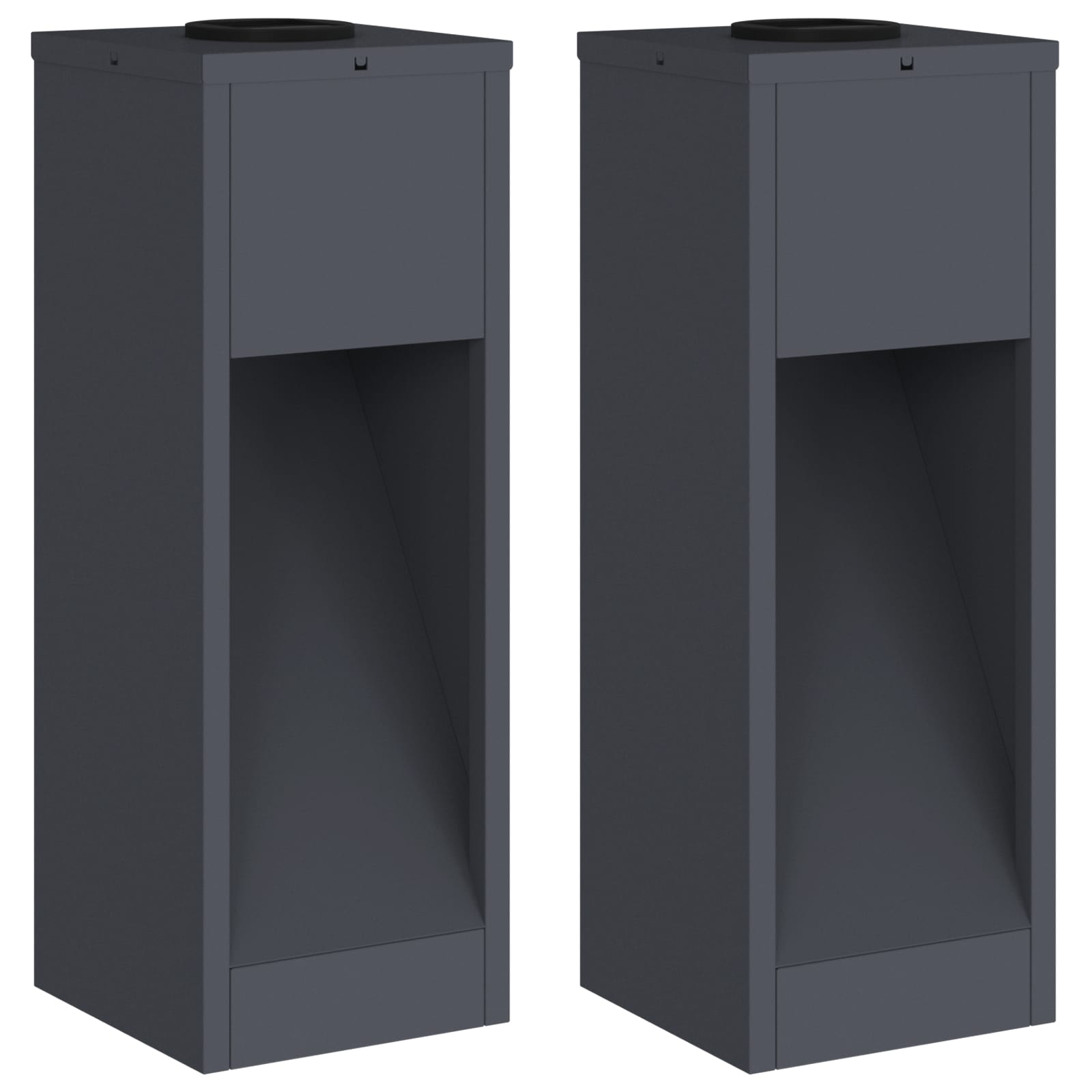 Zonne LED Padverlichting 2 pcs Antraciet Koudgewalst staal is nu te koop bij PeponiXL, paradijselijk wonen!