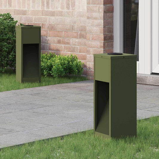 Zonne LED Padverlichting 2 pcs Olijf Groen Koudgewalst staal is nu te koop bij PeponiXL, paradijselijk wonen!