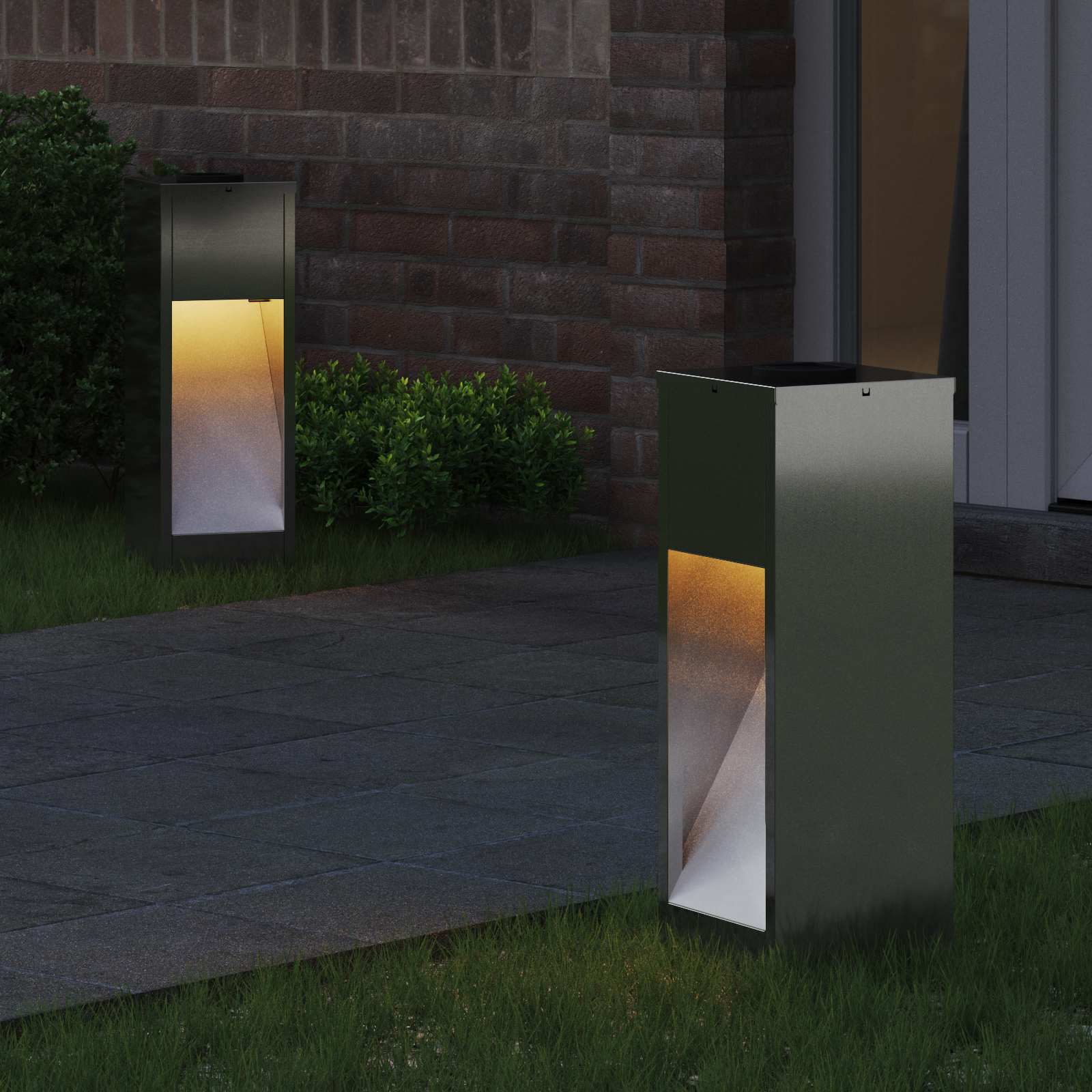 Zonne LED Padverlichting 2 pcs Zilver Gegalvaniseerd is nu te koop bij PeponiXL, paradijselijk wonen!