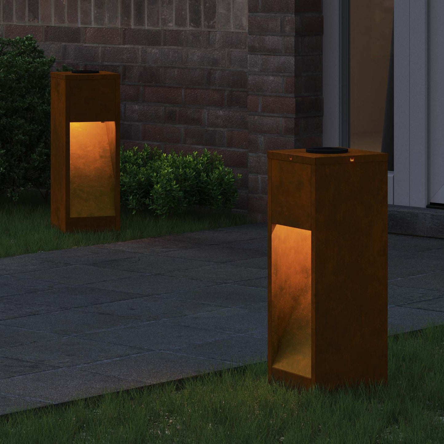 Zonne LED Padverlichting 2 pcs Brons Cortenstaal is nu te koop bij PeponiXL, paradijselijk wonen!