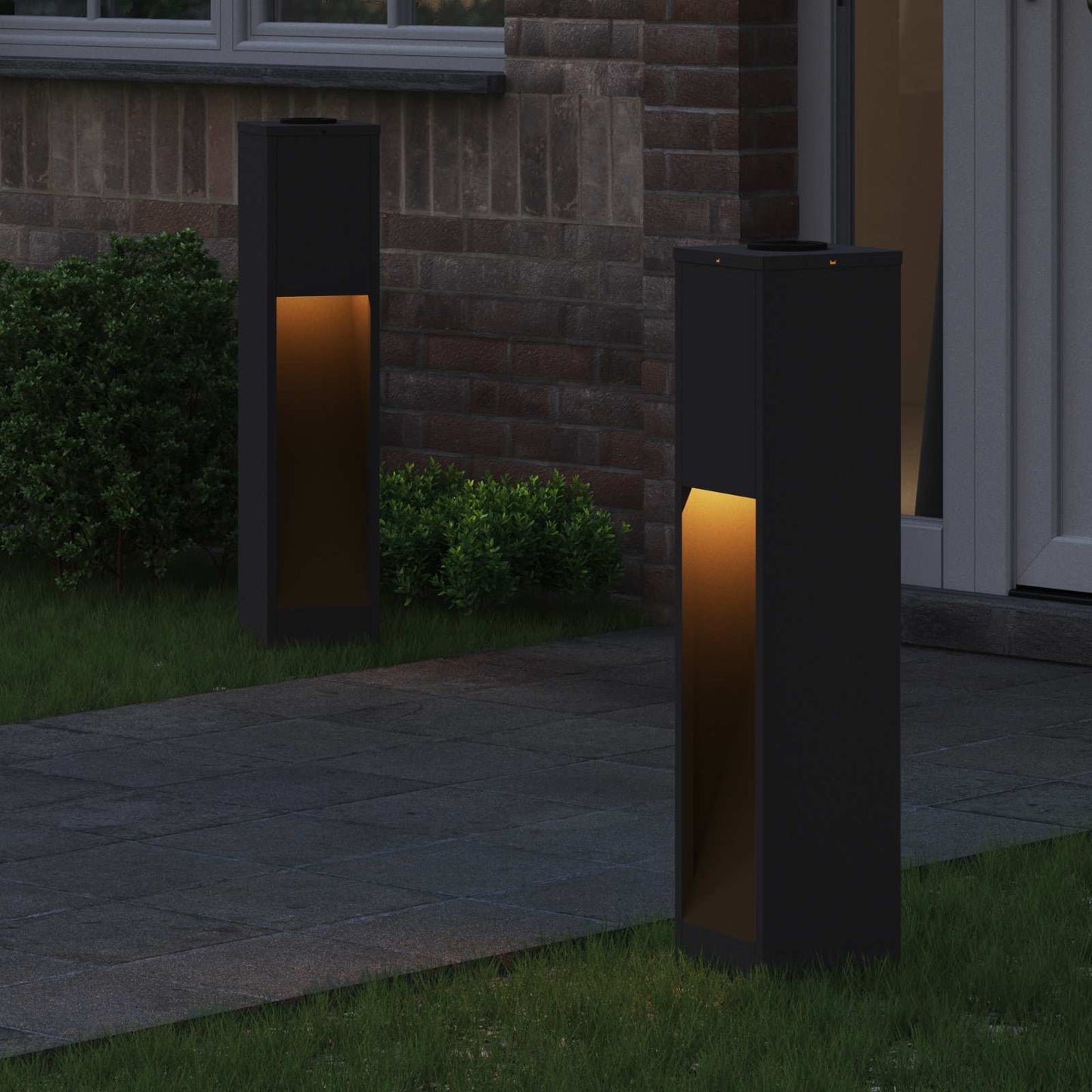 Zonne LED Padverlichting 2 pcs Zwart Koudgewalst staal is nu te koop bij PeponiXL, paradijselijk wonen!