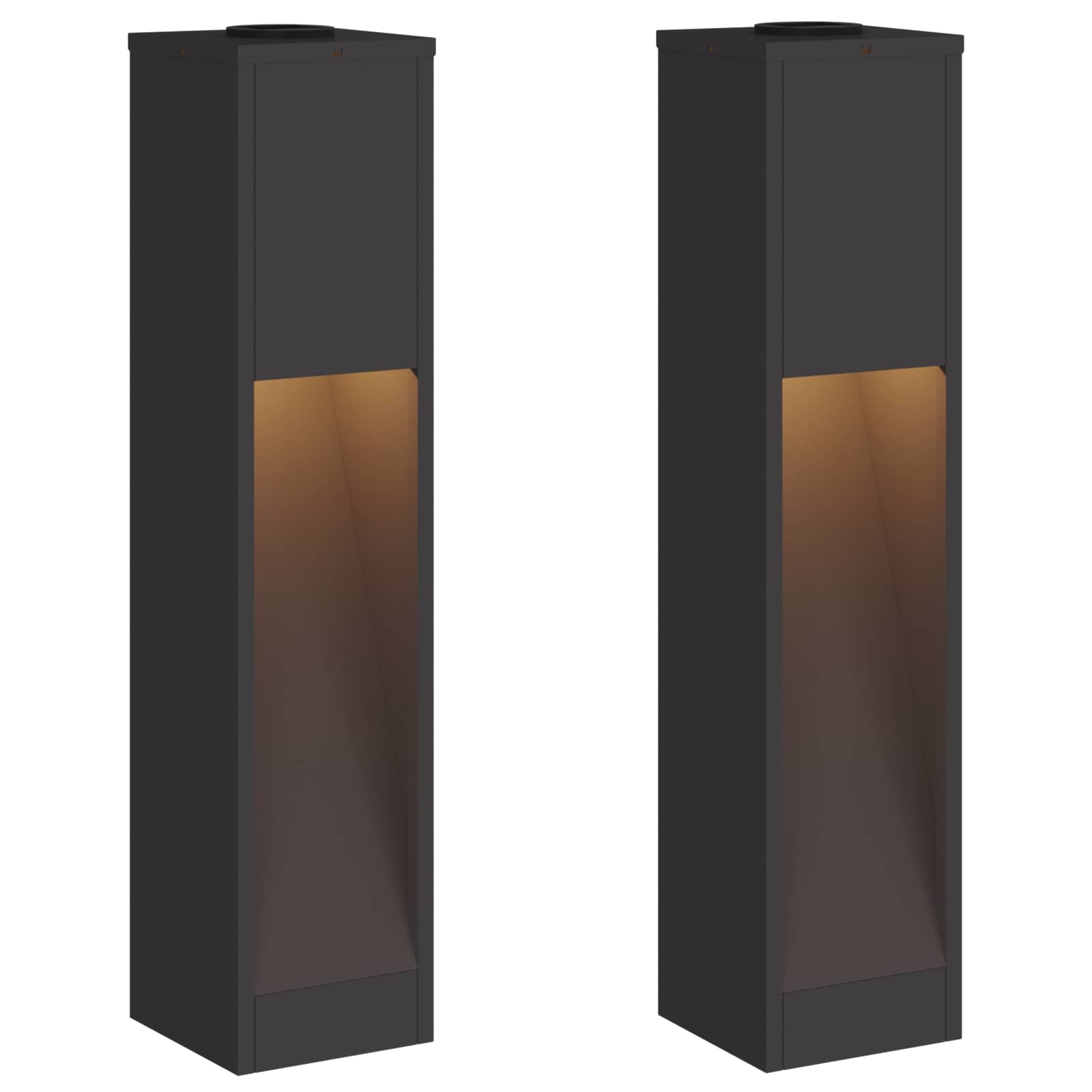 Zonne LED Padverlichting 2 pcs Zwart Koudgewalst staal is nu te koop bij PeponiXL, paradijselijk wonen!