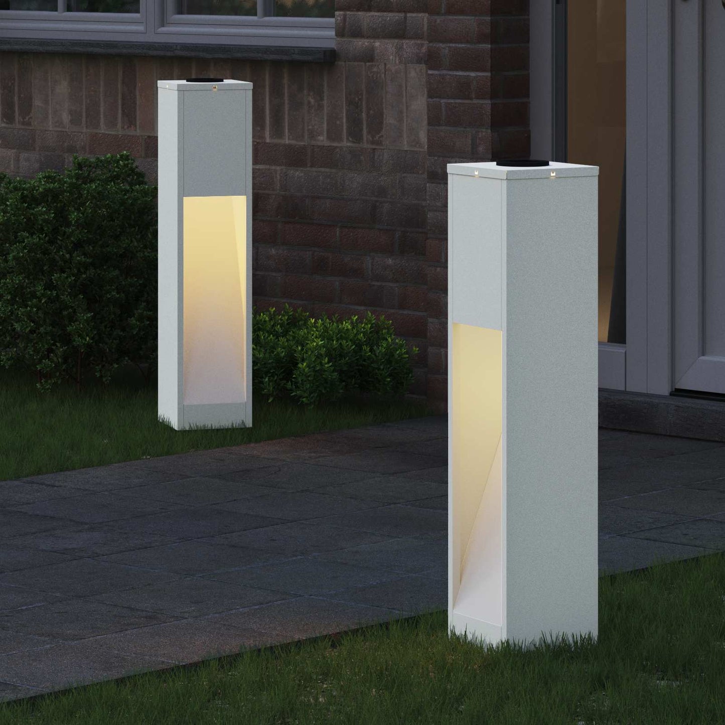Zonne LED Padverlichting 2 pcs Wit Koudgewalst staal is nu te koop bij PeponiXL, paradijselijk wonen!