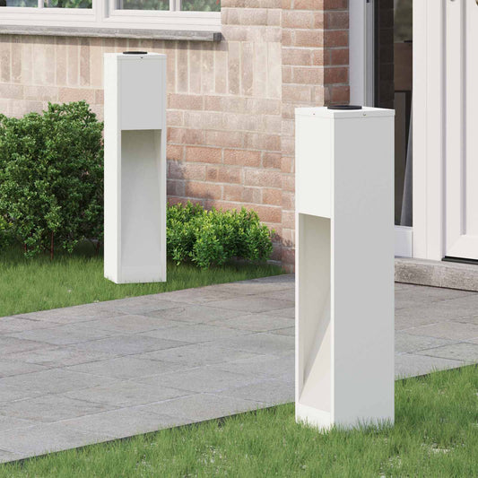 Zonne LED Padverlichting 2 pcs Wit Koudgewalst staal is nu te koop bij PeponiXL, paradijselijk wonen!